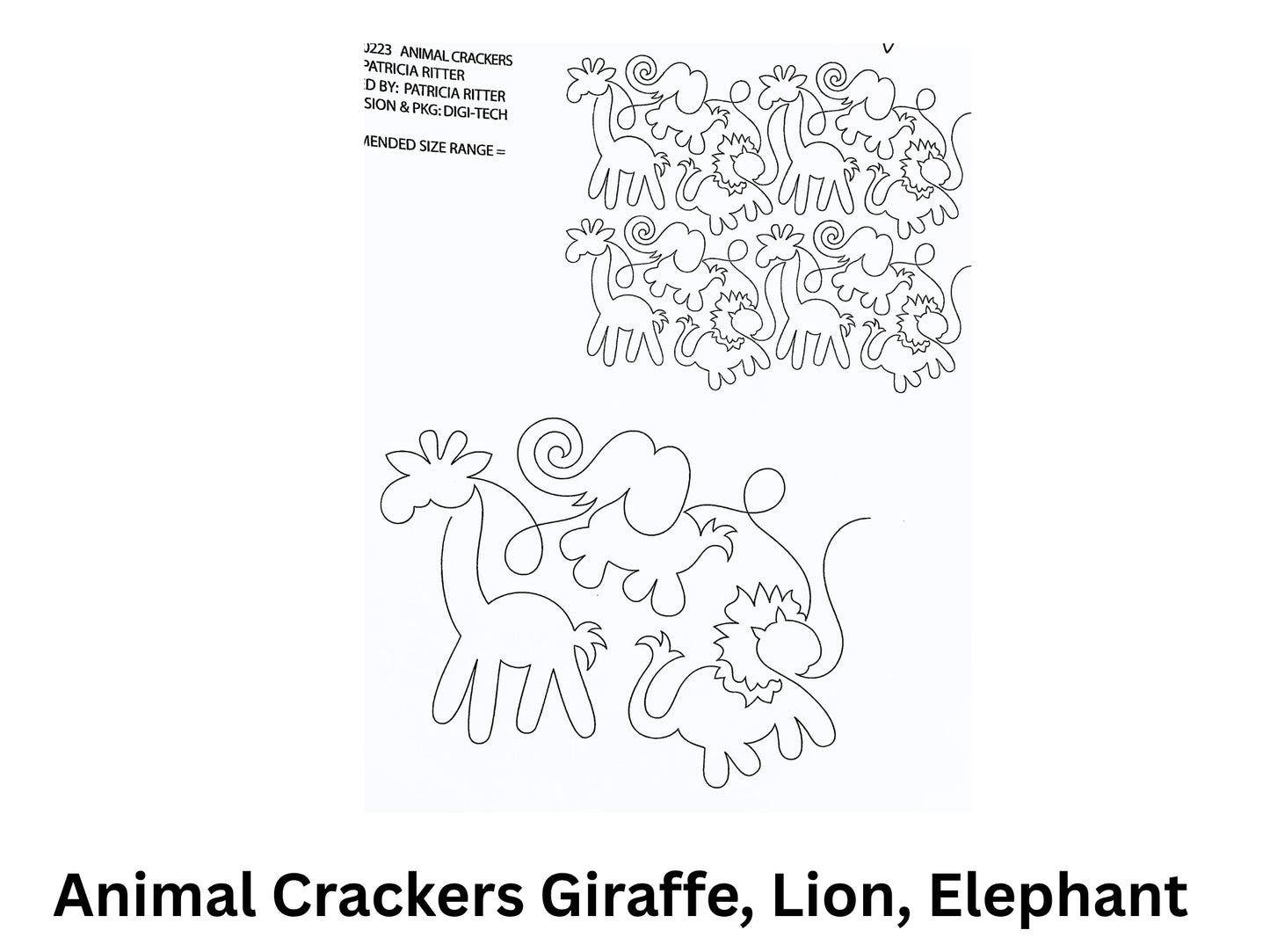 Animal Crackers, Giraffe, Lion, Elephant