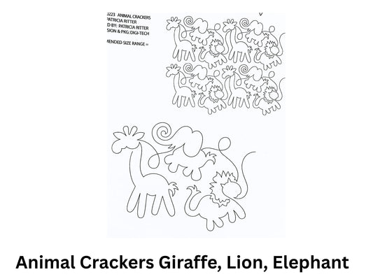 Animal Crackers, Giraffe, Lion, Elephant